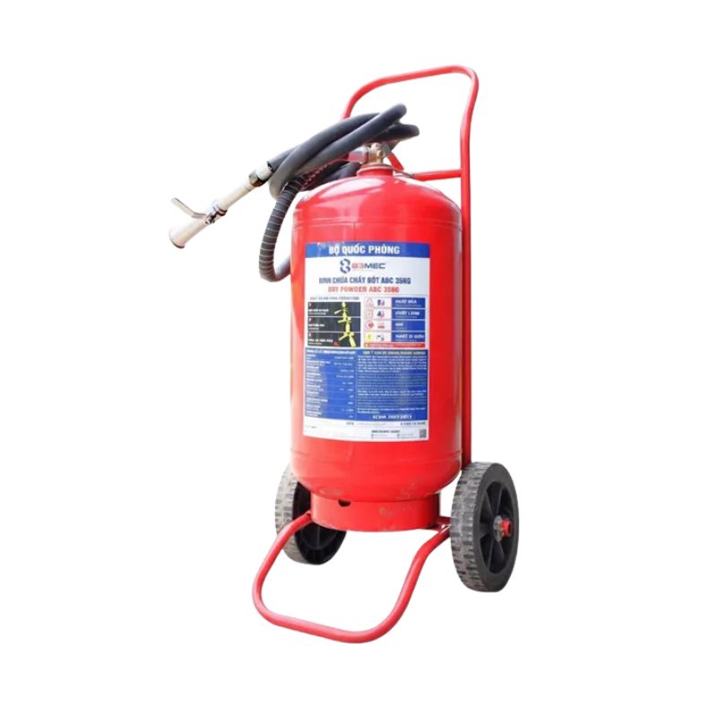 Bình Chữa Cháy Xe Đẩy Bột ABC 35kg Bộ Quốc Phòng
